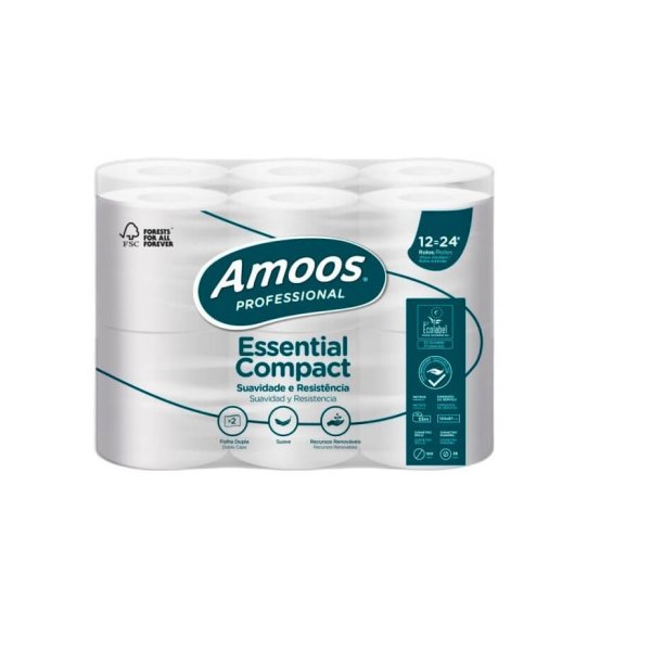 PAPEL HIGIÉNICO FOLHA DUPLA ESSENTIAL COMPACT PACK C/96 ROLOS