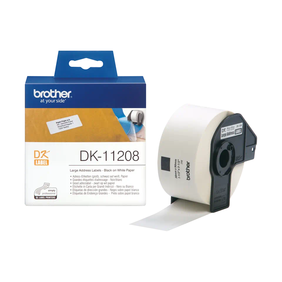 ETIQUETAS BROTHER DK11208 38X90 PACK C/400 ETIQUETAS 1