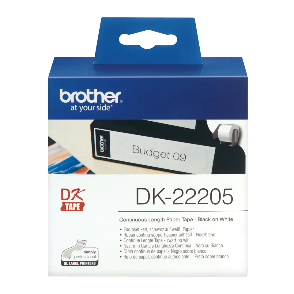 ETIQUETAS BROTHER ROLO PAPEL CONTÍNUO BRANCO 62MMX30.48M