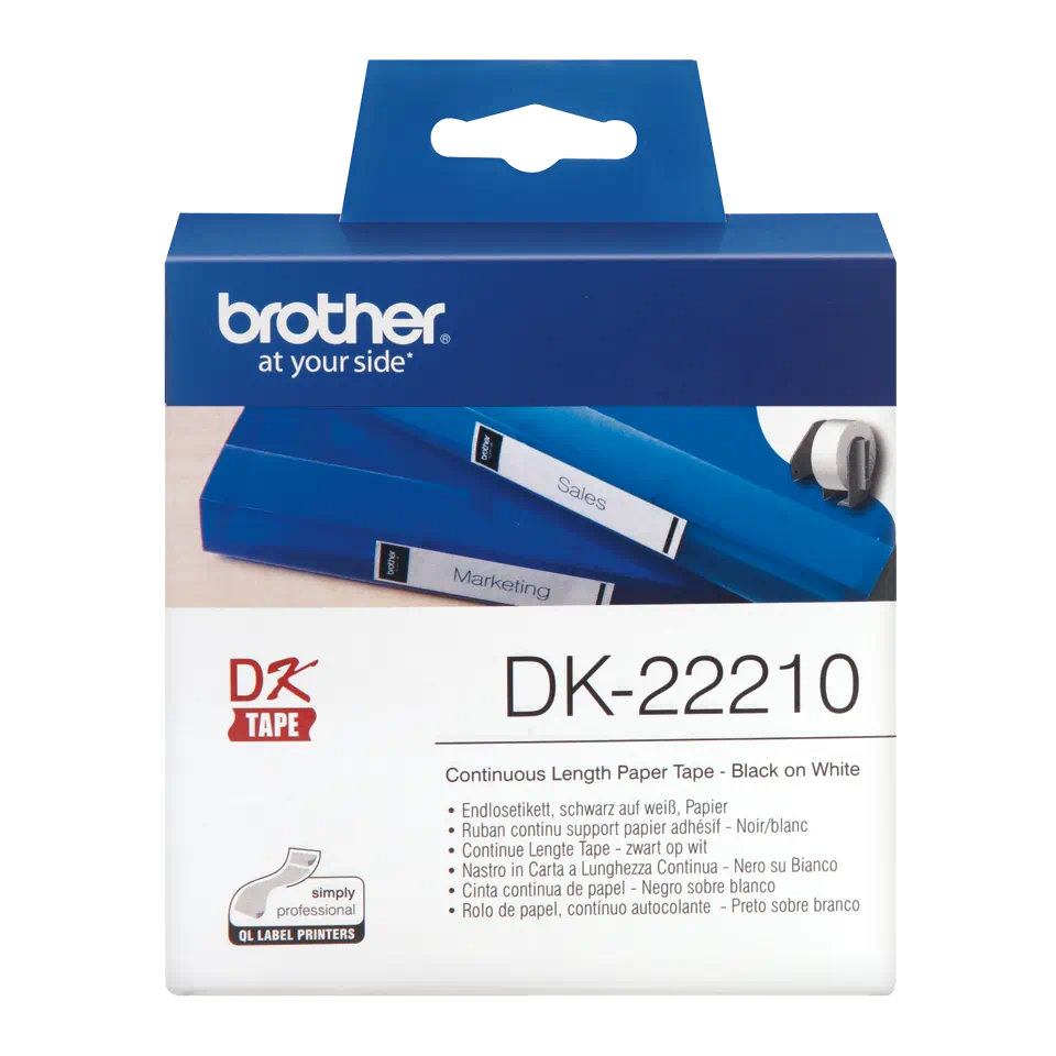 ETIQUETAS BROTHER ROLO PAPEL CONTÍNUO BRANCO 29MMX30.48M
