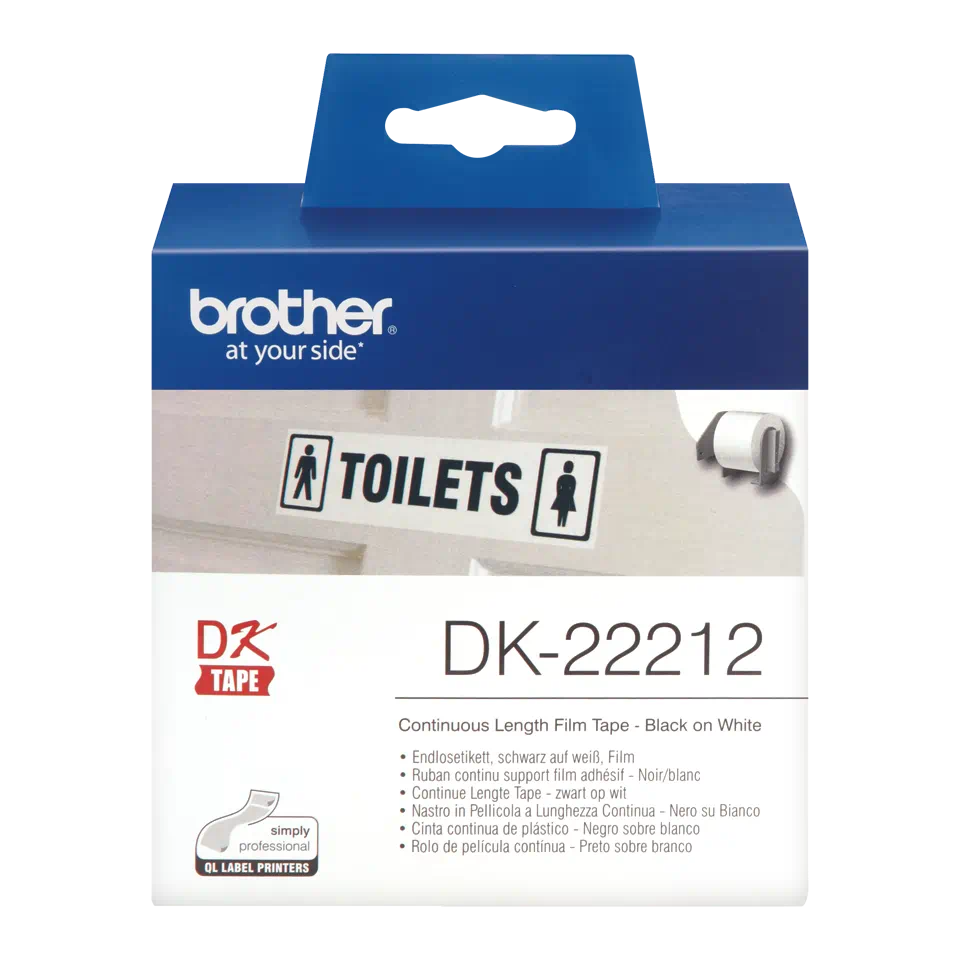 ETIQUETAS BROTHER ROLO PELICULA CONTÍNUA BRANCA 62MMX15.24M