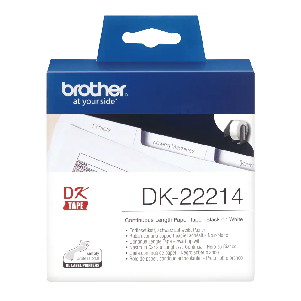 ETIQUETAS BROTHER ROLO PAPEL CONTÍNUO BRANCO 12MMX30.48M