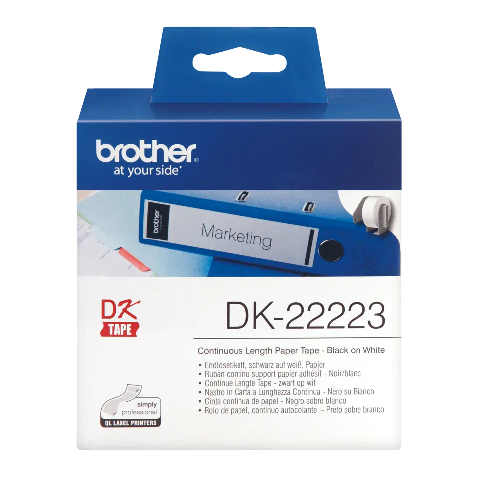 ETIQUETAS BROTHER ROLO PAPEL CONTÍNUO BRANCO 50MMX30.48M