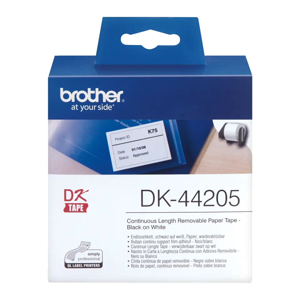 ETIQUETAS BROTHER PAPEL CONTÍNUO REMOVÍVEL BRANCO 62MMX30.48M