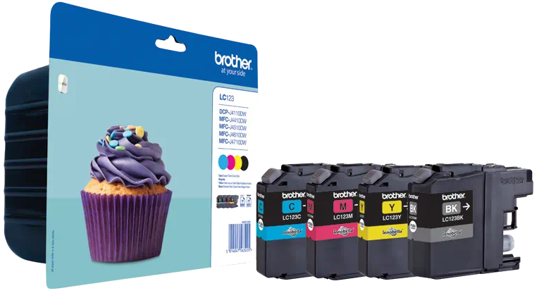 TINTEIRO BROTHER LC123 PACK C/ 4 CORES (BK+C+M+Y)