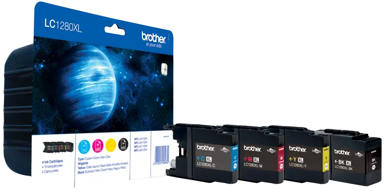 TINTEIRO BROTHER MFCJ6510/6710 PRETO XL PACK C/ 4 CORES 1