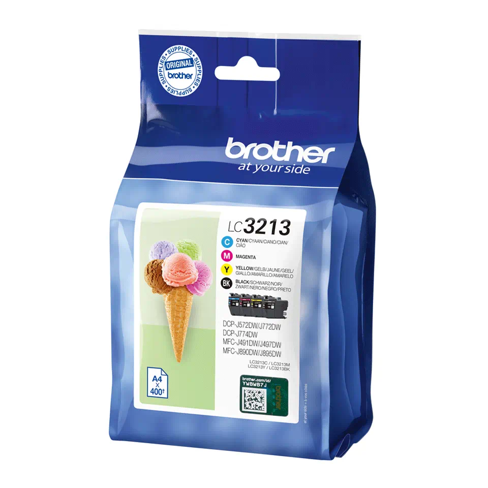 TINTEIRO BROTHER DCPJ572/772/MFCJ491/MFCJ497/MFCJ890/MFCJ895 PACK C/4 CORES KMCY 0