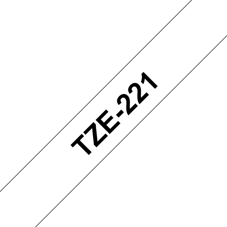 FITA BROTHER P-TOUCH BRANCO/PRETO 9MM TZ221 2