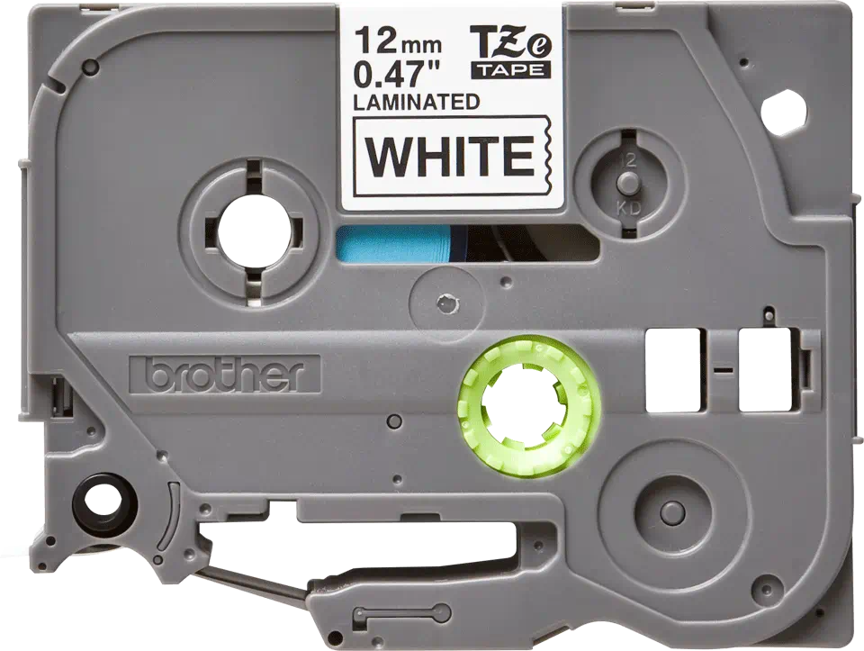 FITA BROTHER P-TOUCH BRANCO/PRETO 12MMX8M 1