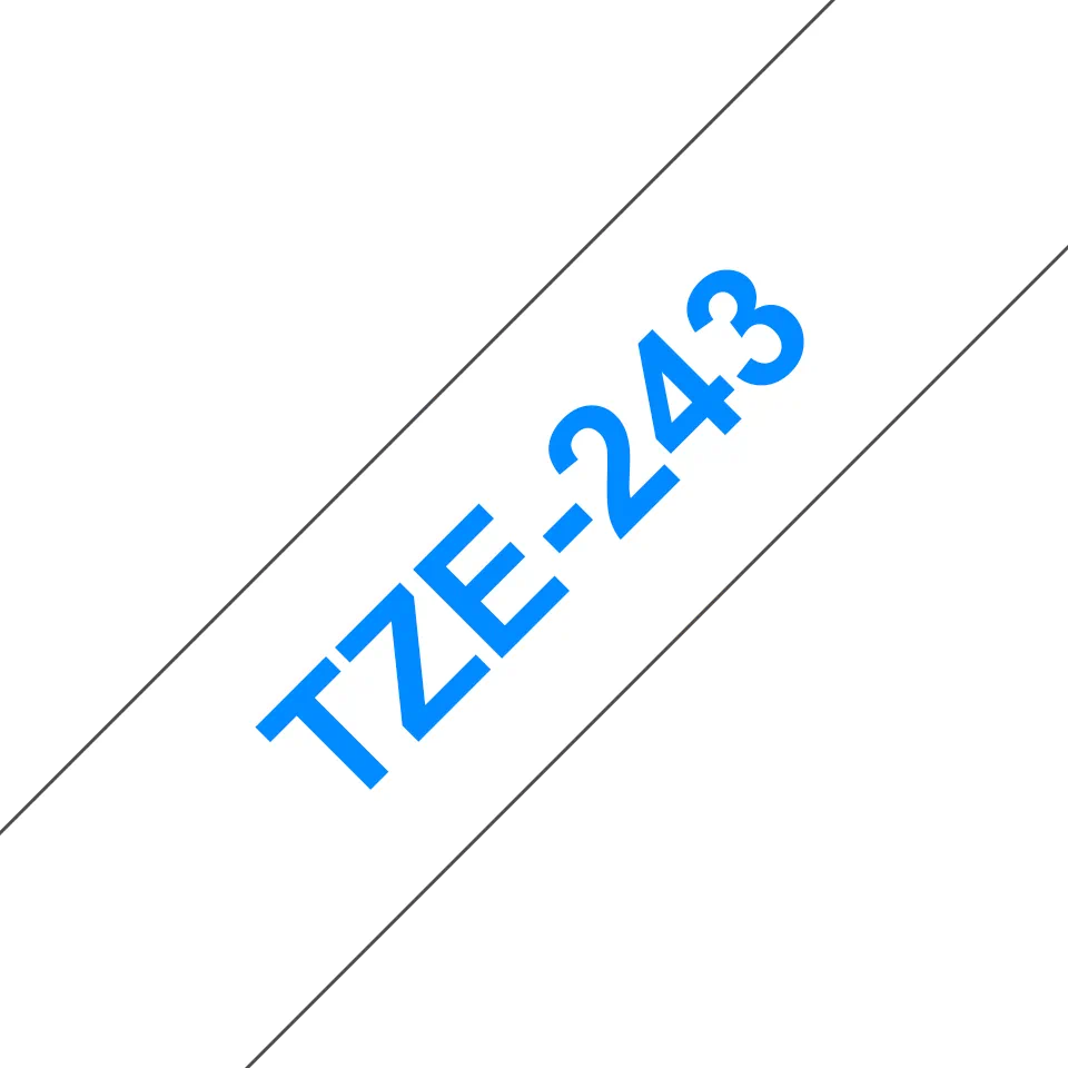 FITA BROTHER P-TOUCH BRANCO/AZUL 18MMX8M 2