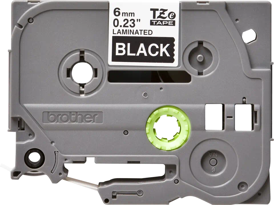 FITA BROTHER PTOUCH PRETO/BRANCO 6MMX8M 1