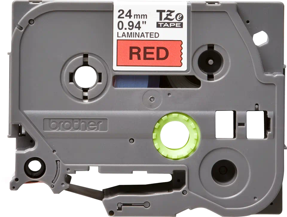 FITA BROTHER P-TOUCH VERMELHO/PRETO 24MMX8M 1