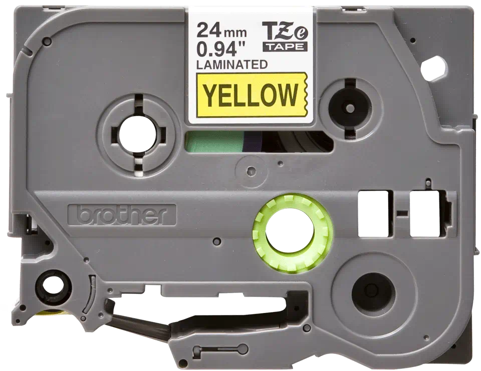 FITA BROTHER P-TOUCH AMARELO/PRETO 24MMX8M 1