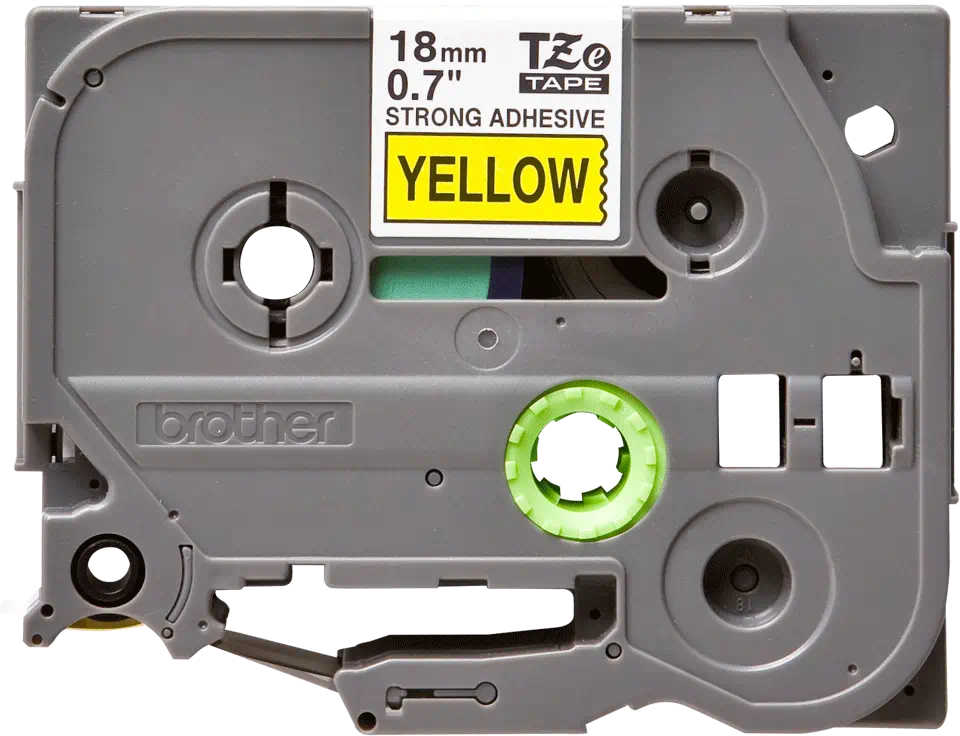 FITA BROTHER P-TOUCH AMARELO/PRETO SUPER-ADESIVA 18MMX8M TZE-S641 1