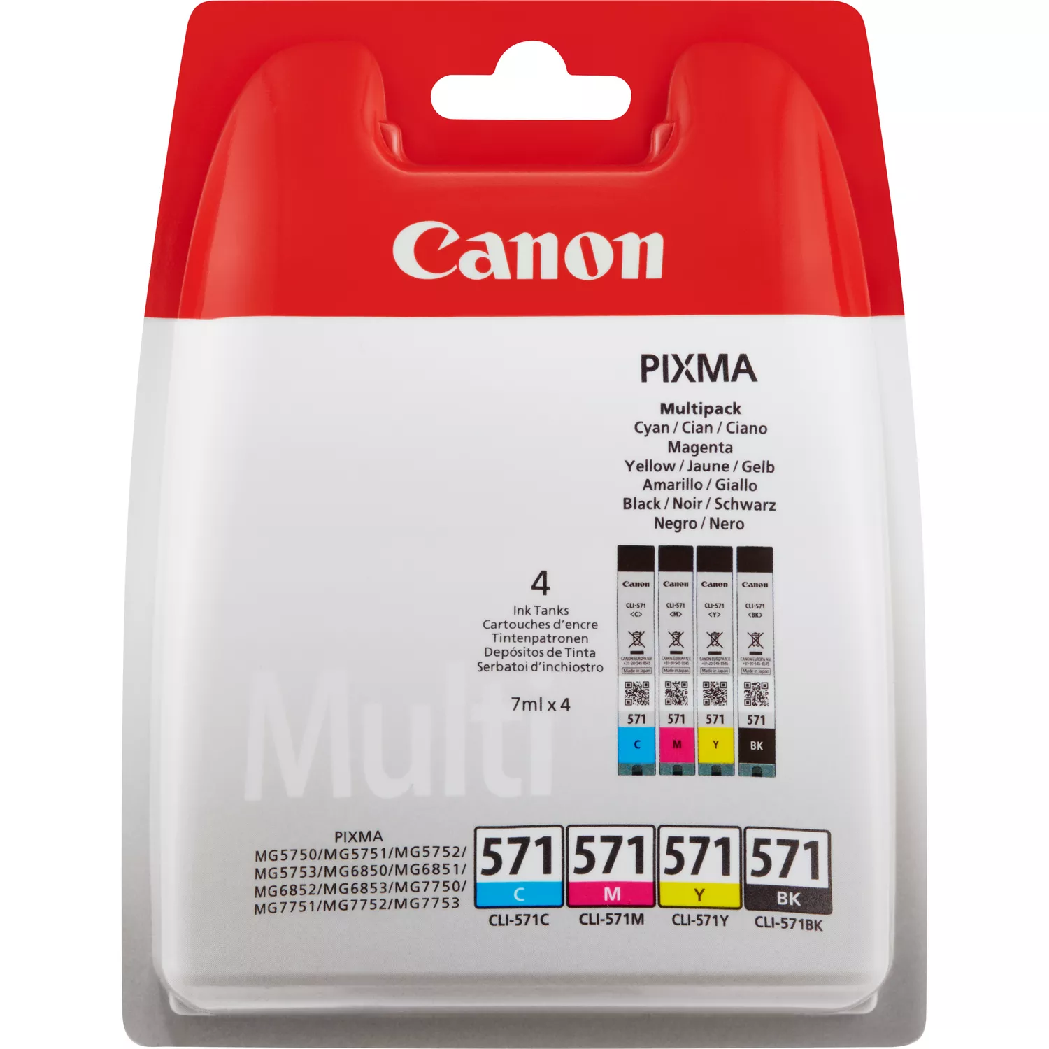 TINTEIRO CANON MG5750/MG6850/MG7750 PACK C/4 CORES CMYK 0386C005