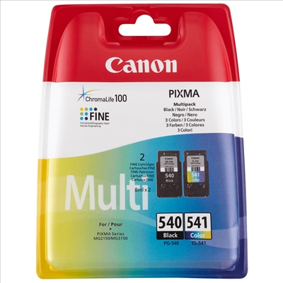 TINTEIRO CANON PIXMA MG2150/3150/4150/MX375/435/515 PACK C/1PG540+1CL541