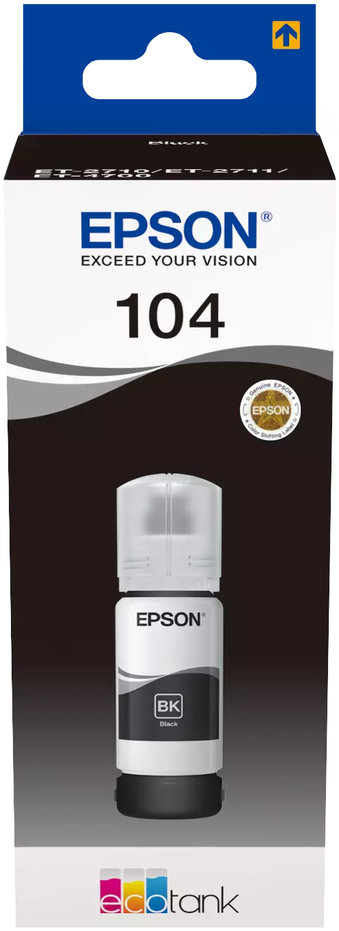 TINTEIRO EPSON ECOTANK 104 ET2710/ET2711/ET2712/ET2714/ET2720 4.5K PRETO 104