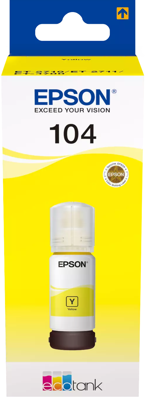 TINTEIRO EPSON ECOTANK 104 ET2710/ET2711/ET2712/ET2714/ET2720 7.5K AMARELO 104