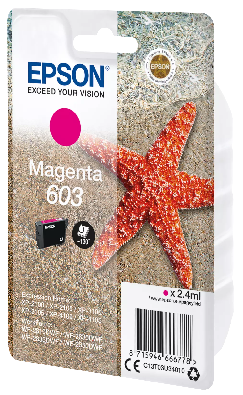 TINTEIRO EPSON EXPRESSION XP-2100/2105/3100/3105/4100/4105/WF2810/2830 MAGENT603 0