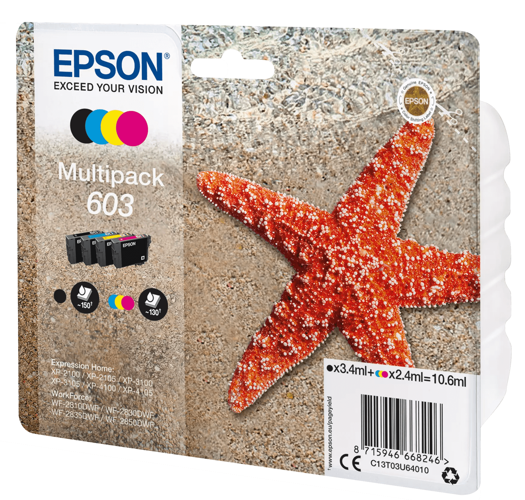 TINTEIRO EPSON EXPRESSION HOME XP-2100/ 2105/3100/3105/4100/4105 KIT 4 COR BKCMY