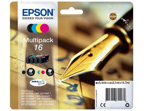 TINTEIRO EPSON WF2010/2510/2520/2530/2540 PACK C/4 CORES 16