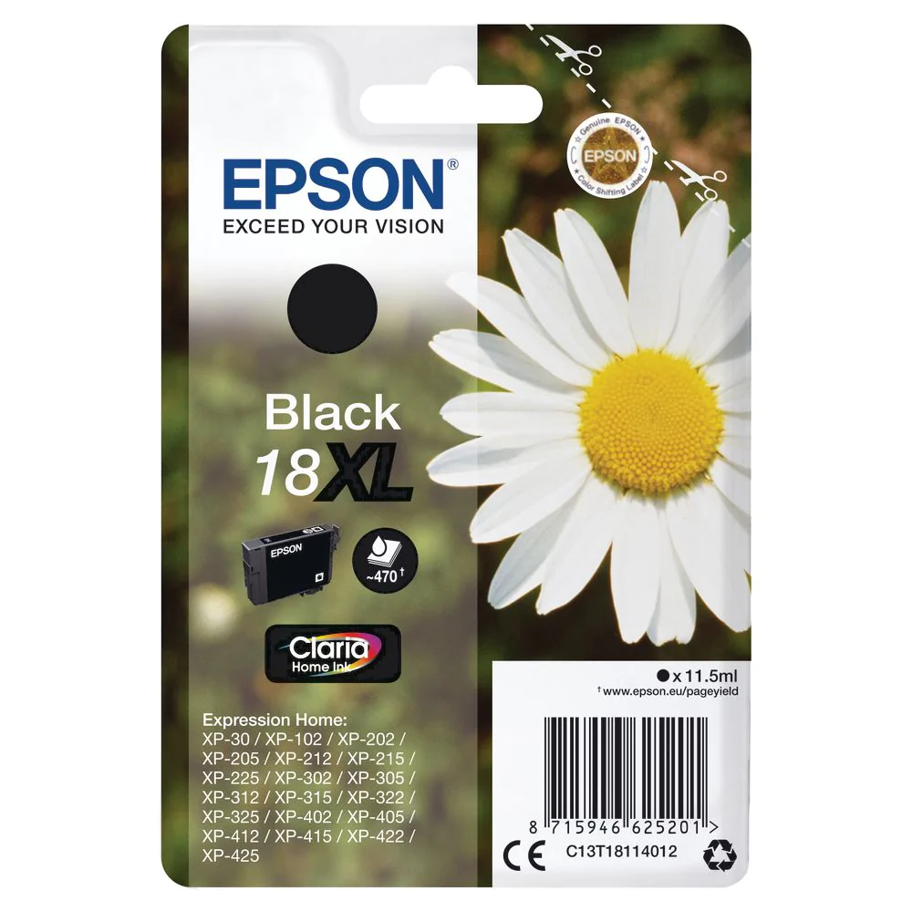 TINTEIRO EPSON XP-30/102/202/205/302/305/402/405 PRETO 18XL