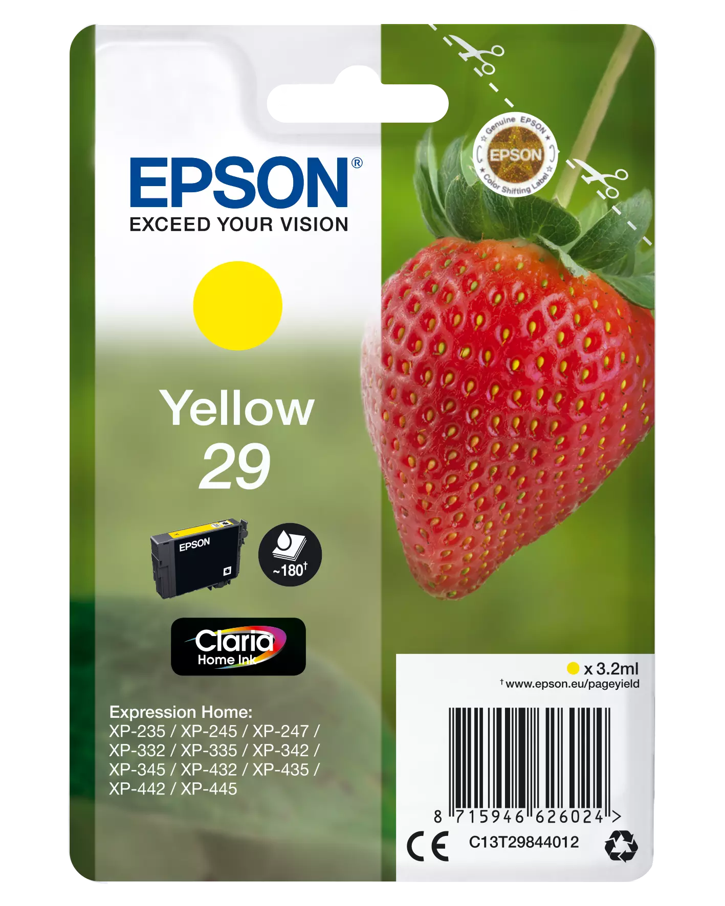 TINTEIRO EPSON EXPRESSION HOME XP-235/332/335/432/435 AMARELO 29