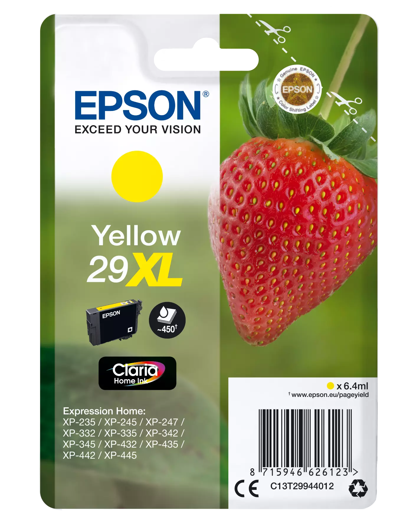 TINTEIRO EPSON EXPRESSION HOME XP-235/332/335/432/435 AMARELO 29XL