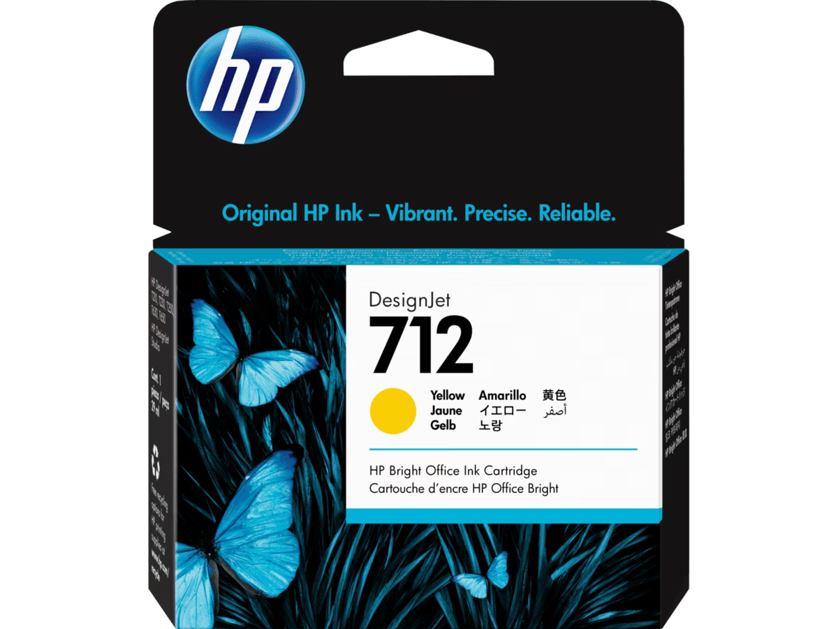 TINTEIRO HP DESIGNJET T200/T600 AMARELO 712