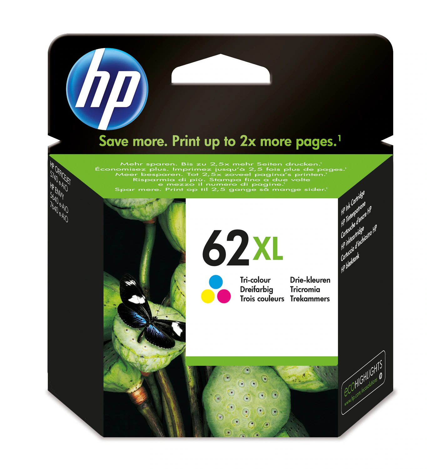 TINTEIRO HP ENVY5640/5642/5643/5644/5646/5665/7640/7645/5740 COR 62XL