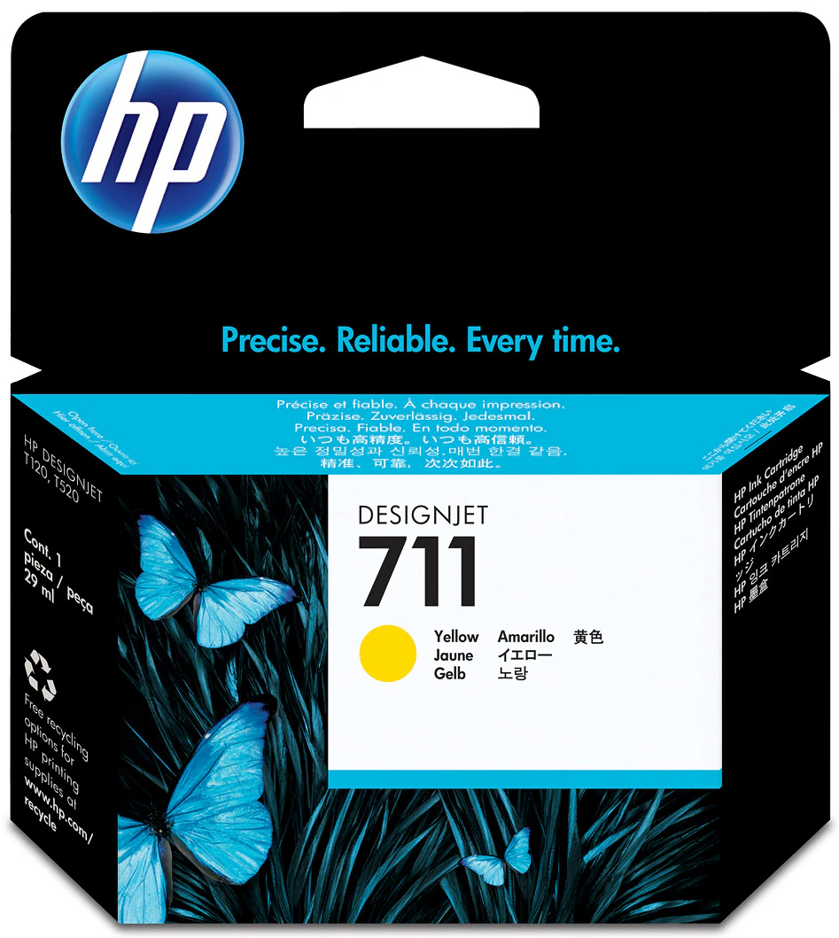 TINTEIRO HP DESIGNJET T120/T520 AMARELO 29ML 711