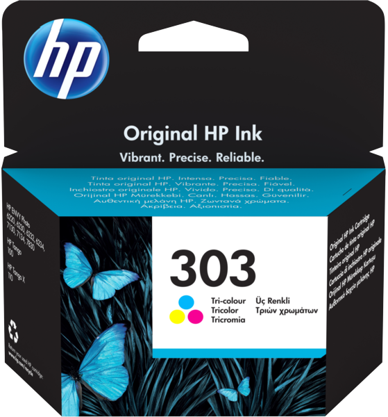 TINTEIRO HP ENVY FOTO 6220/6230/6255/ 7134/7155/7855 0.165K 303 TRICOLOR CMY