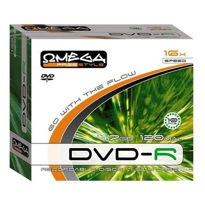 DVD-R 4.7GB 16X OMEGA PACK C/10 CAIXA SLIM OMDF16S- 56677
