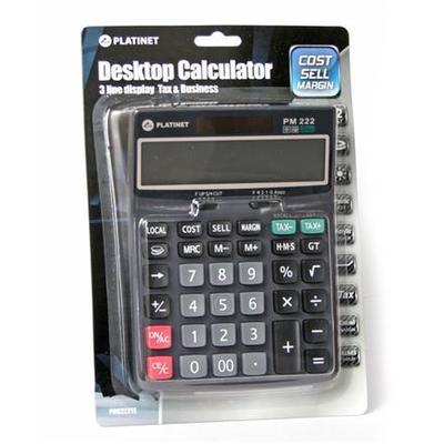 CALCULADORA PLATINET 12DIGITOS SECRETÁRIA VISOR C/3LINHAS PM222 41066