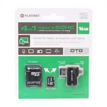 MEMÓRIA 4-EM-1 MICRO SD+CARD READER+OTG+ADAPTADOR 16GB PMMSD16CR4 42224 0