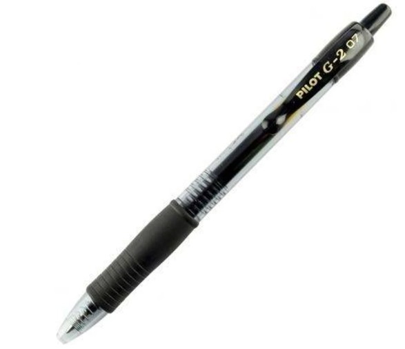 ESFEROGRÁFICA ROLLERBALL PILOT RUBBER GRIP RETRÁTIL FINE 0.7MM BL-G2-7B PRETO