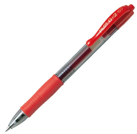 ESFEROGRÁFICA ROLLERBALL PILOT RUBBER GRIP RETRÁTIL FINE 0.7MM BL-G2-7B VERMELHO