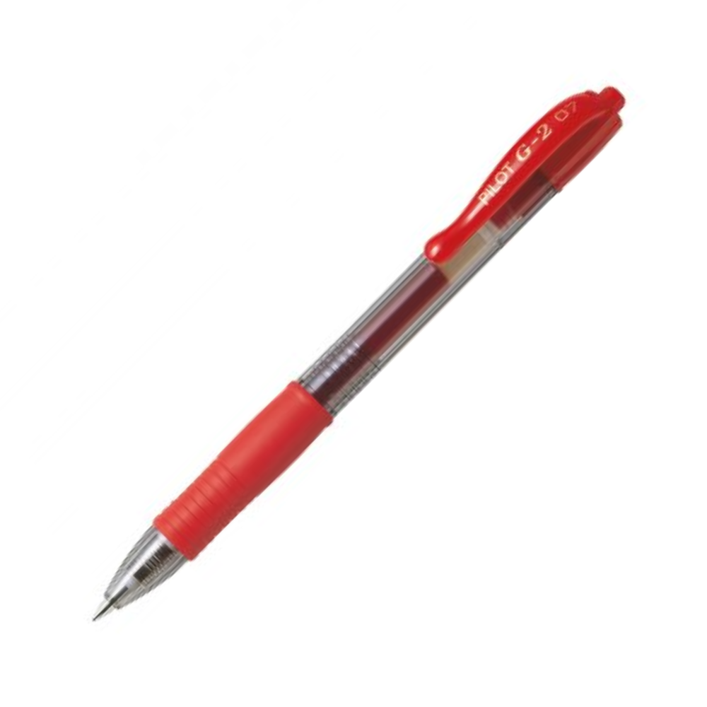 ESFEROGRÁFICA ROLLERBALL PILOT RUBBER GRIP RETRÁTIL FINE 0.7MM BL-G2-7B VERMELHO