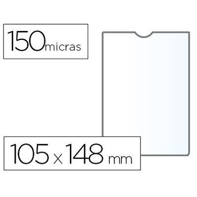 BOLSA PORTA DOCUMENTOS 105X148MM VERTICAL PVC TRANSPARENTE PACK C/25