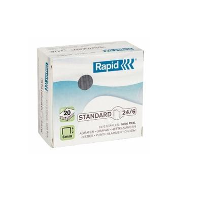 AGRAFES RAPID 24/6MM 2-20FOLHAS CAIXA C/5000 GALVANIZADO STANDARD