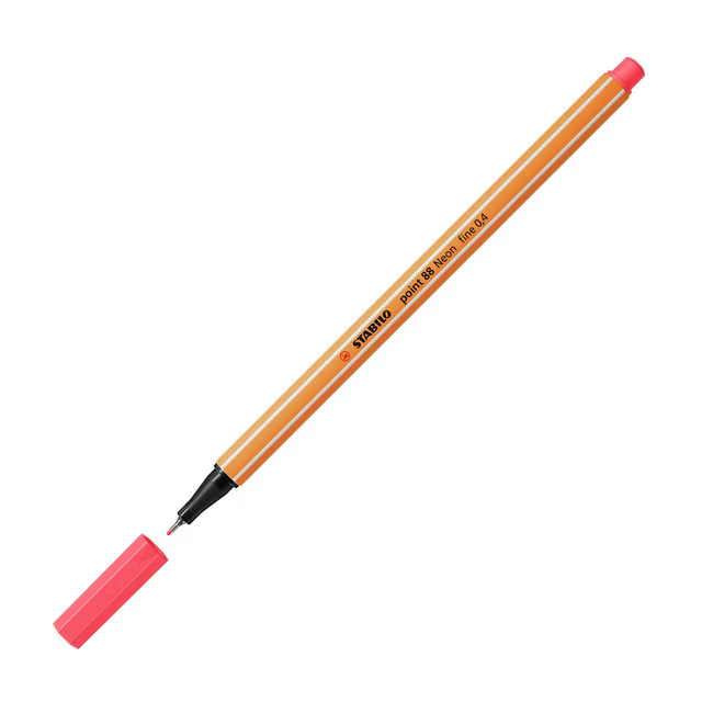 FINELINER STABILO POINT 88 VERMELHO FLUOR 040