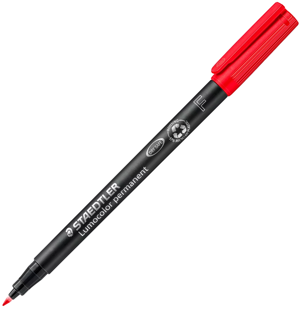 MARCADOR STAEDTLER LUMOCOLOR F318 0.6MM PERMANENTE VERMELHO