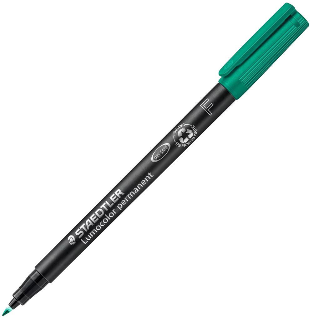 MARCADOR STAEDTLER LUMOCOLOR F318 0.6MM PERMANENTE VERDE