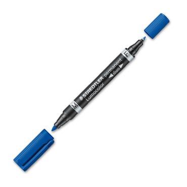 MARCADOR STAEDTLER LUMOCOLOR DUO 348 F0.6MM/M1.5MM PERMANENTE AZUL