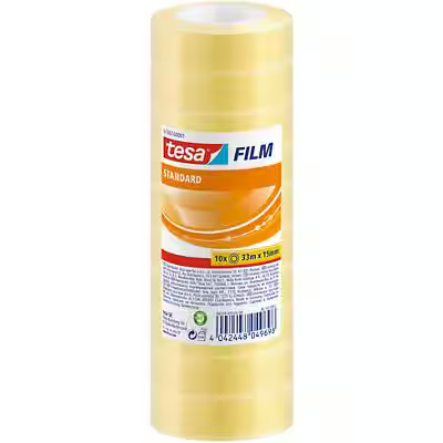 FITA COLA 15MMX33M TRANSPARENTE PACK C/10ROLOS TESA FILM 57387