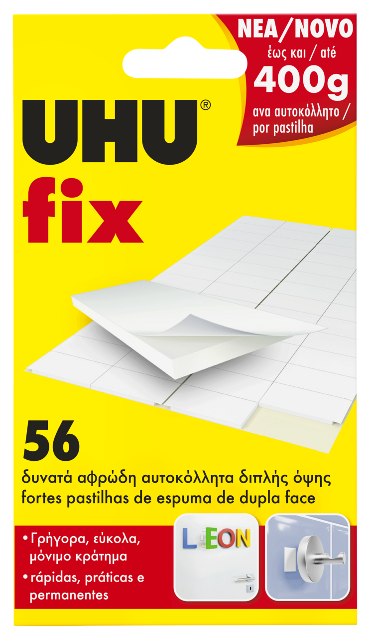 COLA UHU FIX 50 ADESIVOS BLISTER