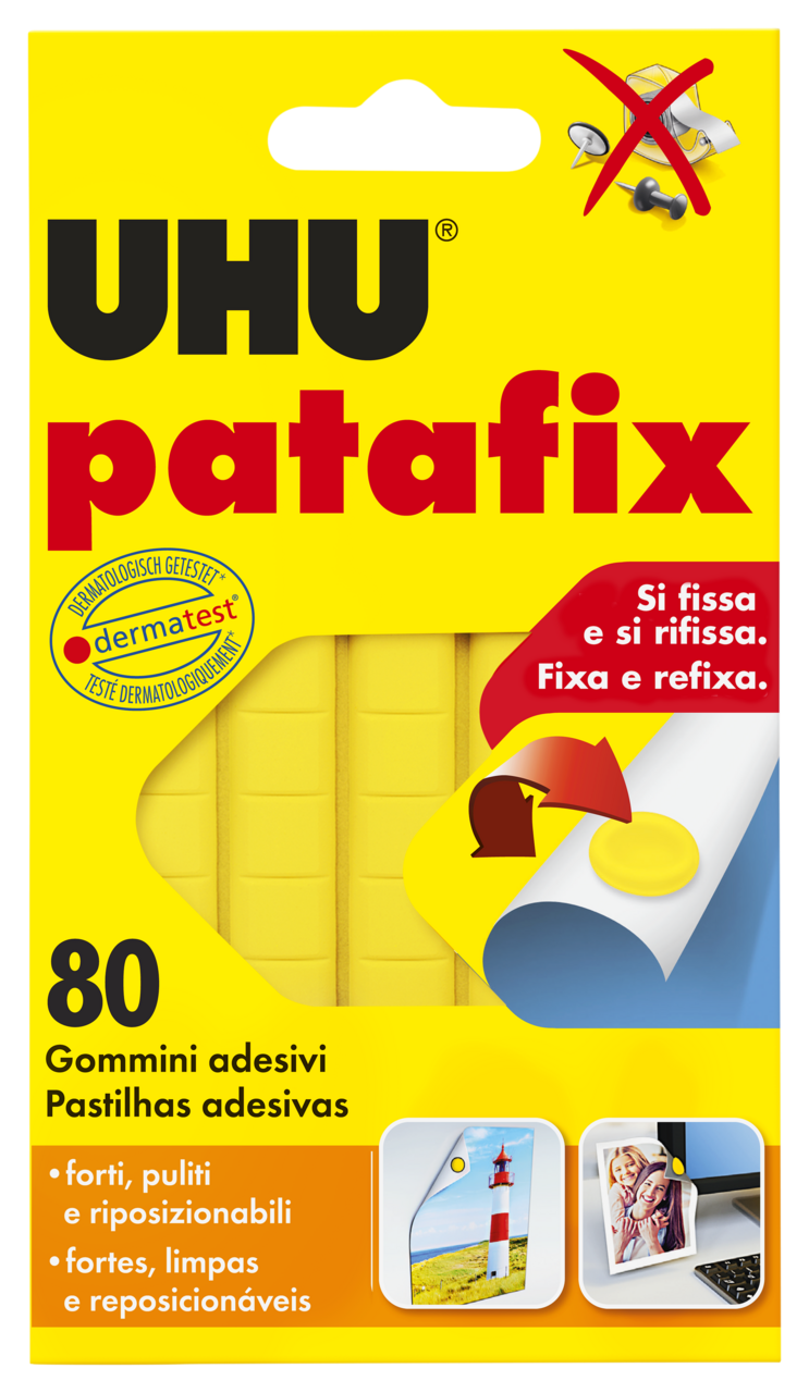 COLA UHU U-TAC PATAFIX 60GR AMARELO