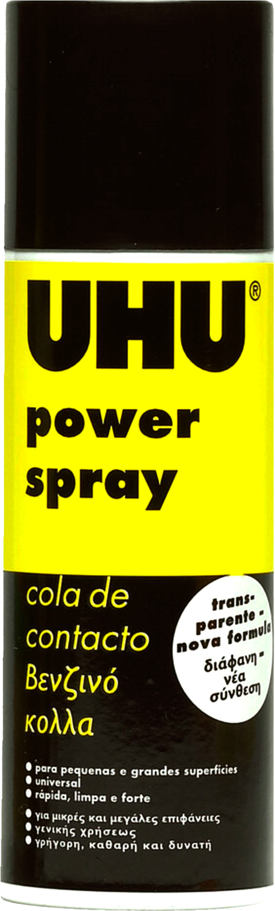 COLA UHU SPRAY COLA CONTATO UNIVERSAL 200ML SECAGEM RÁPIDA TRANSPARENTE