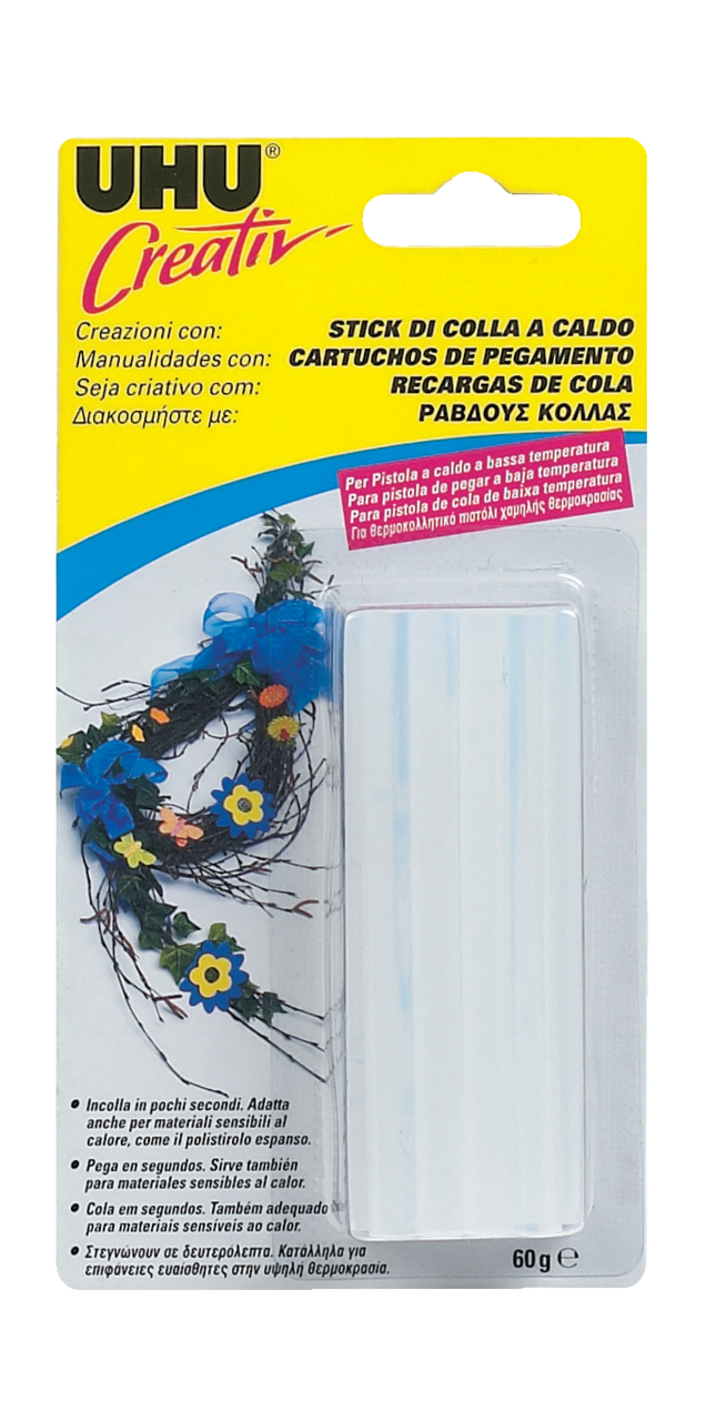 COLA UHU STICK P/PISTOLA DE COLAR 15 RECARGAS 7MM 60GR 44180 0
