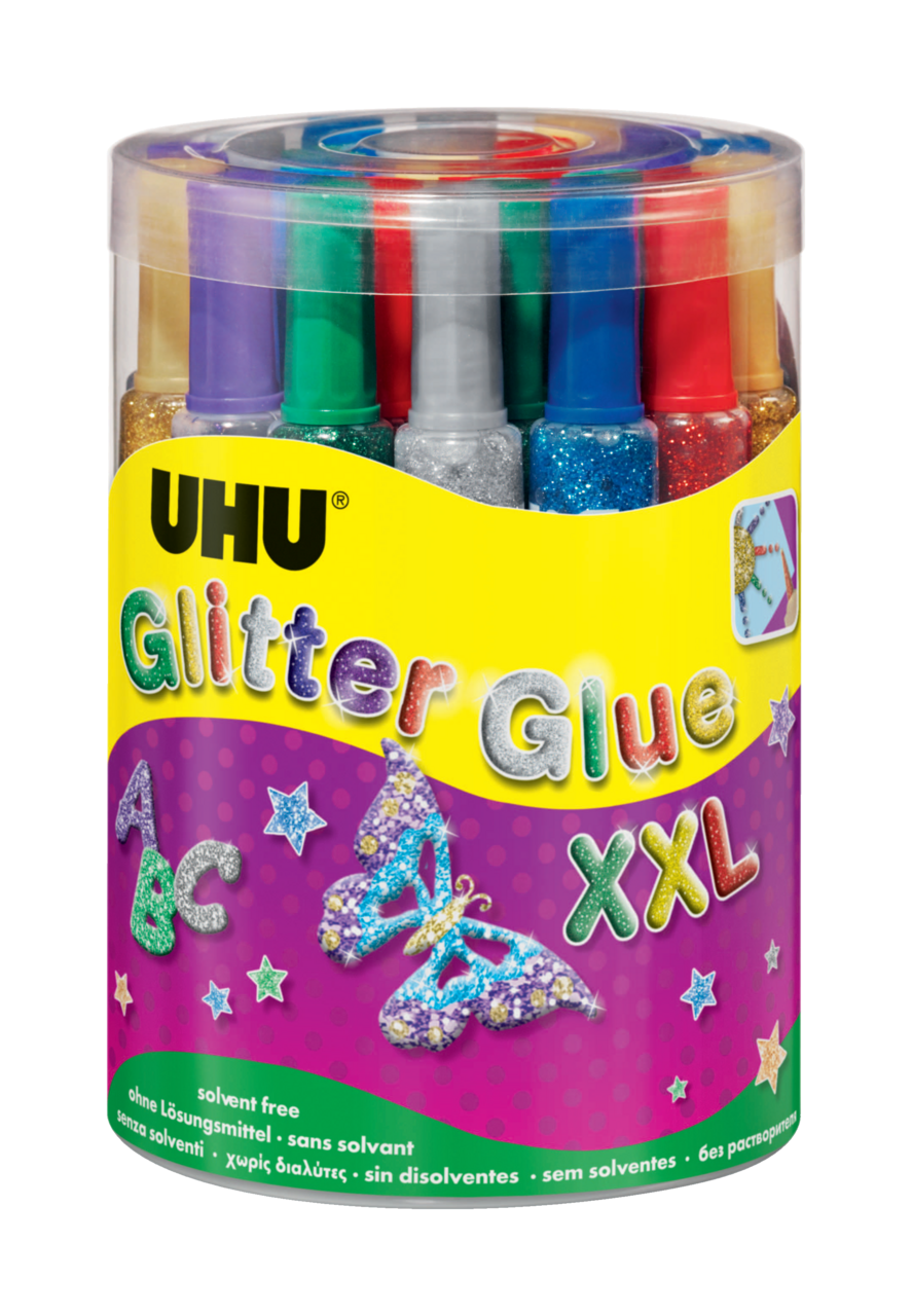 COLA UHU YC GLITTERGLUE CORES 20ML